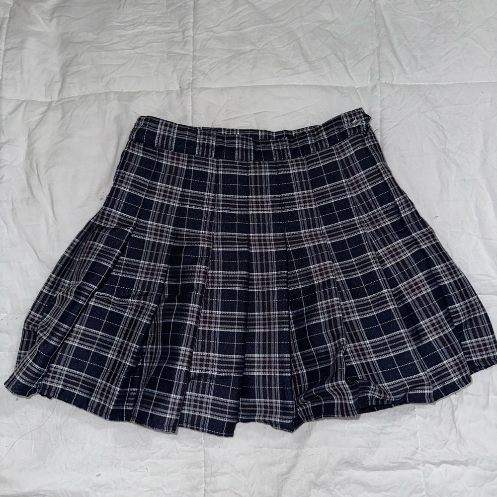 Mini pleaded plaid low rise skirt